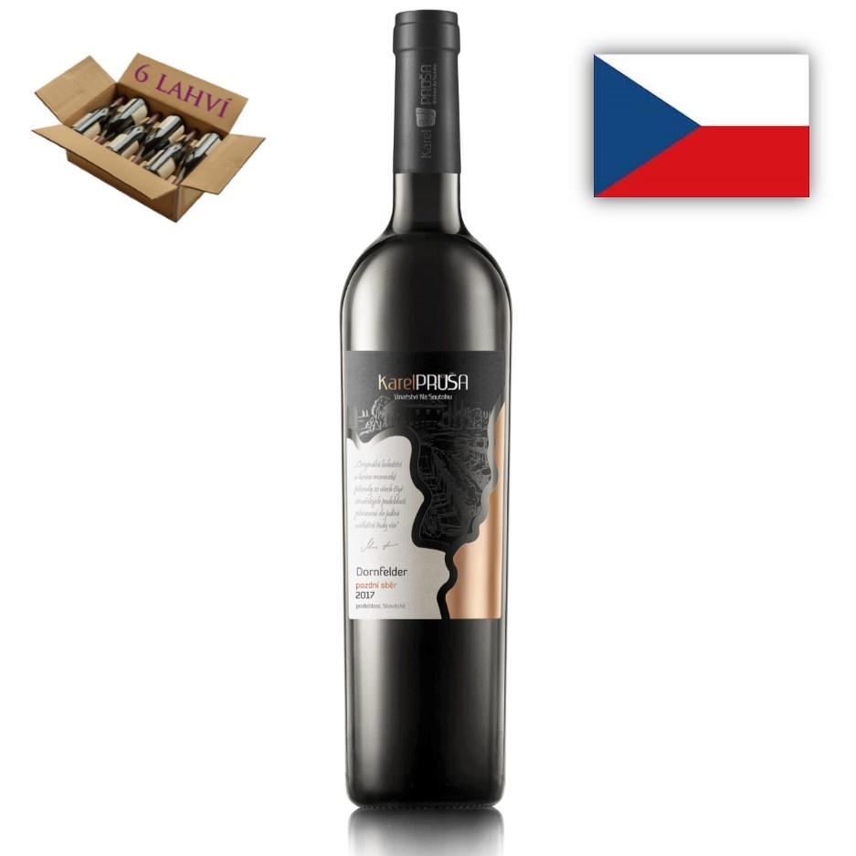 Dornfelder pozdni sber 2017 Vinarstvi Na Soutoku - karton 6 lahvi vina rocnik