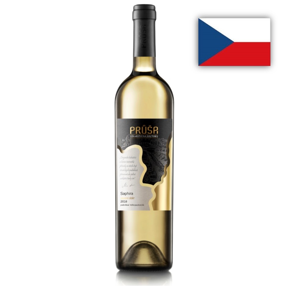 Saphira pozdni sber 2018 Velkopavlovicka Vinarstvi na Soutoku 1 vlajka