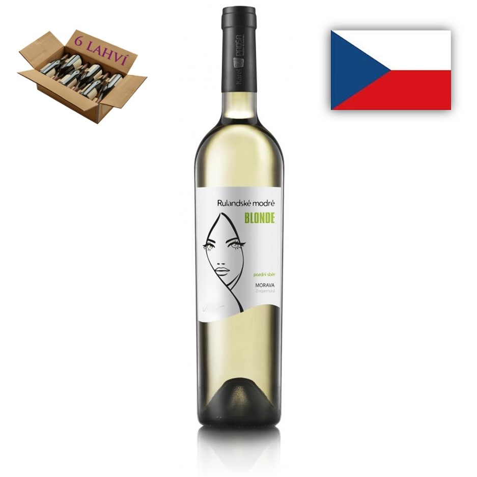 Rulandske modre BLONDE pozdni sber 2018 vinarstvi na soutoku karton