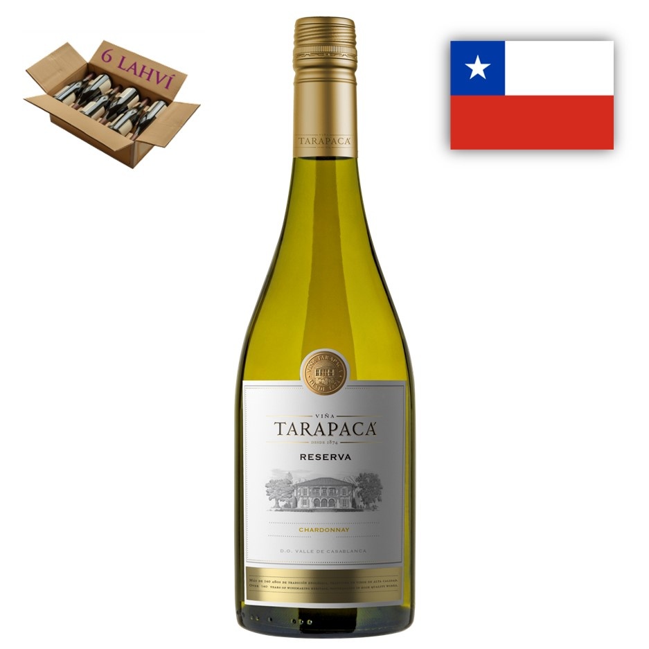 Chardonnay  Reserva, Viňa Tarapaca (karton 6 lahví vína)