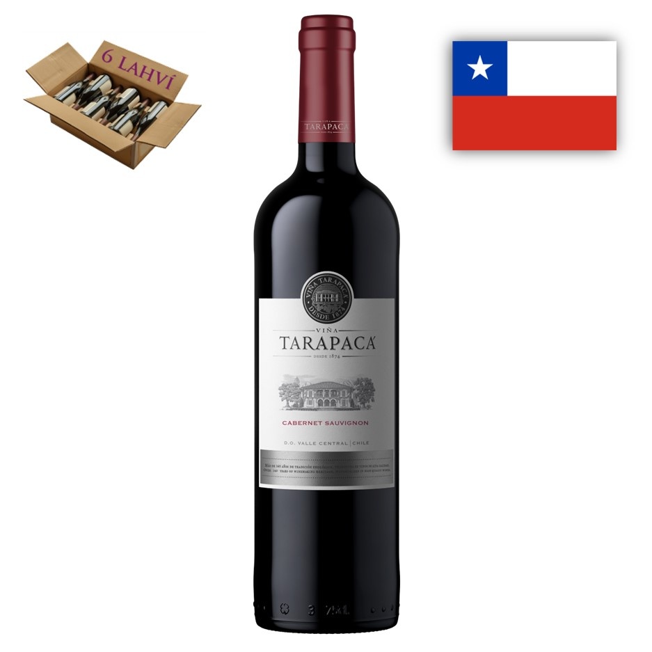 Cabernet Sauvignon Varietal, Viňa Tarapaca  (karton 6 lahví vína)