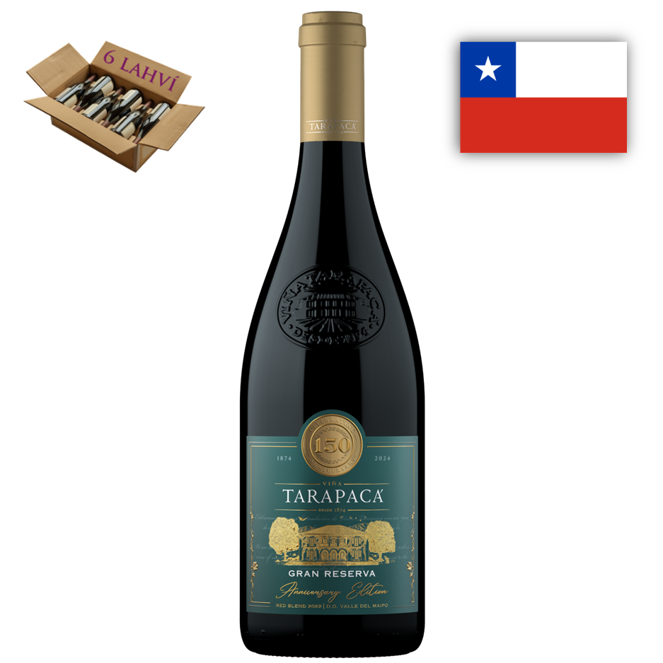 Red Blend 150 Anniversary Edition, Gran Reserva, Viňa Tarapaca (karton 6 lahví vína)