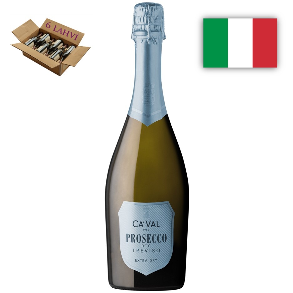 Prosecco sekt Scudo Argento Extra dry, karton 6 lahví vína-2