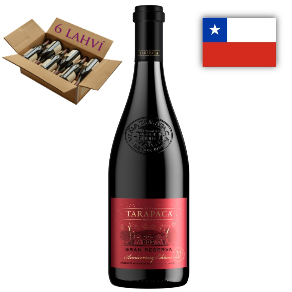 Cabernet Sauvignon Gran Reserva Tarapaca Anniversary 20 - karton 6 lahvi vina