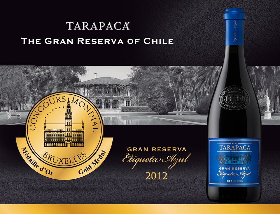 Prémiové chilské víno Etiqueta Azul od Viňa Tarapacá získalo zlato v Bruselu a v Quebecu