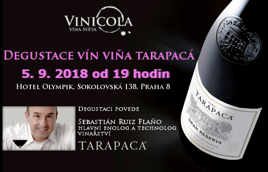 Degustace s hlavním vinařem Viňa Tarapaca 5. 9. 2018