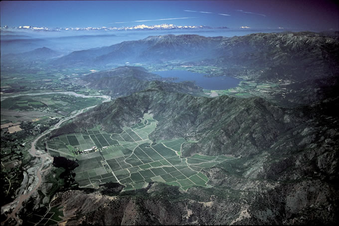 Letecký snímek Centrálního údolí